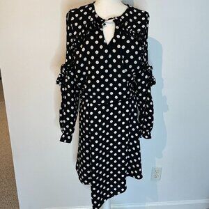 black and white river island dress River Island Women's Black White Gingham Dress Size UK XS